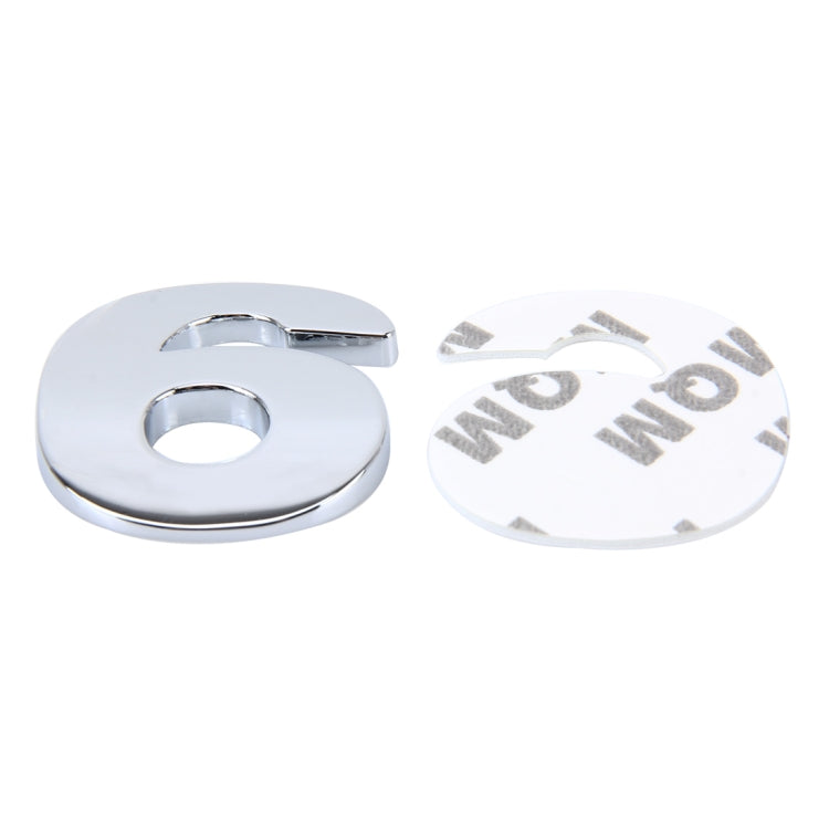 Car Vehicle Badge Emblem 3D Number Six Self-adhesive Sticker Decal, Size: 3.6*4.5*0.5cm by buy2fix