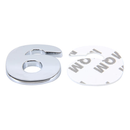 Car Vehicle Badge Emblem 3D Number Six Self-adhesive Sticker Decal, Size: 3.6*4.5*0.5cm by buy2fix