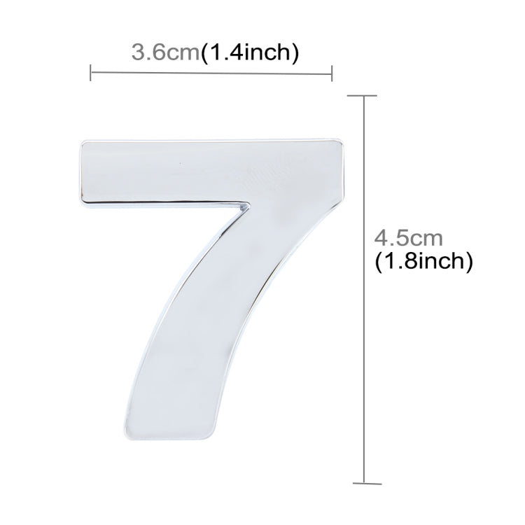 Car Vehicle Badge Emblem 3D Number Seven Self-adhesive Sticker Decal, Size: 3.6*4.5*0.5cm by buy2fix