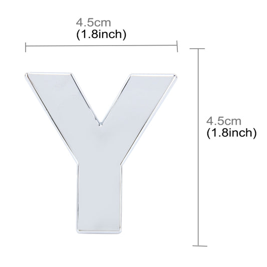Car Vehicle Badge Emblem 3D English Letter Y Self-adhesive Sticker Decal, Size: 4.5*4.5*0.5cm by buy2fix