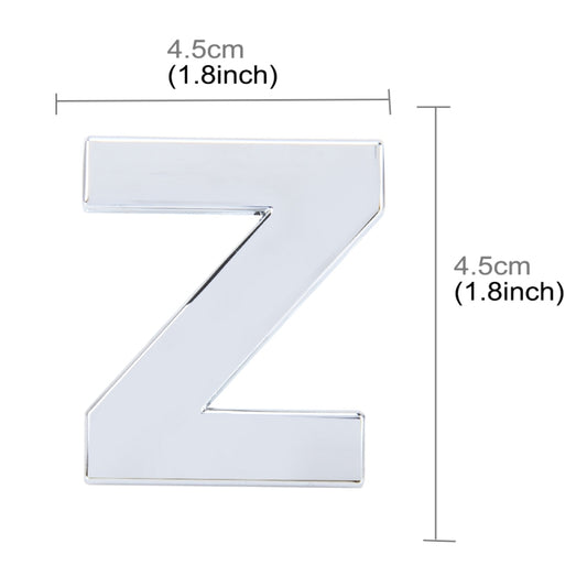 Car Vehicle Badge Emblem 3D English Letter Z Self-adhesive Sticker Decal, Size: 4.5*4.5*0.5cm by buy2fix