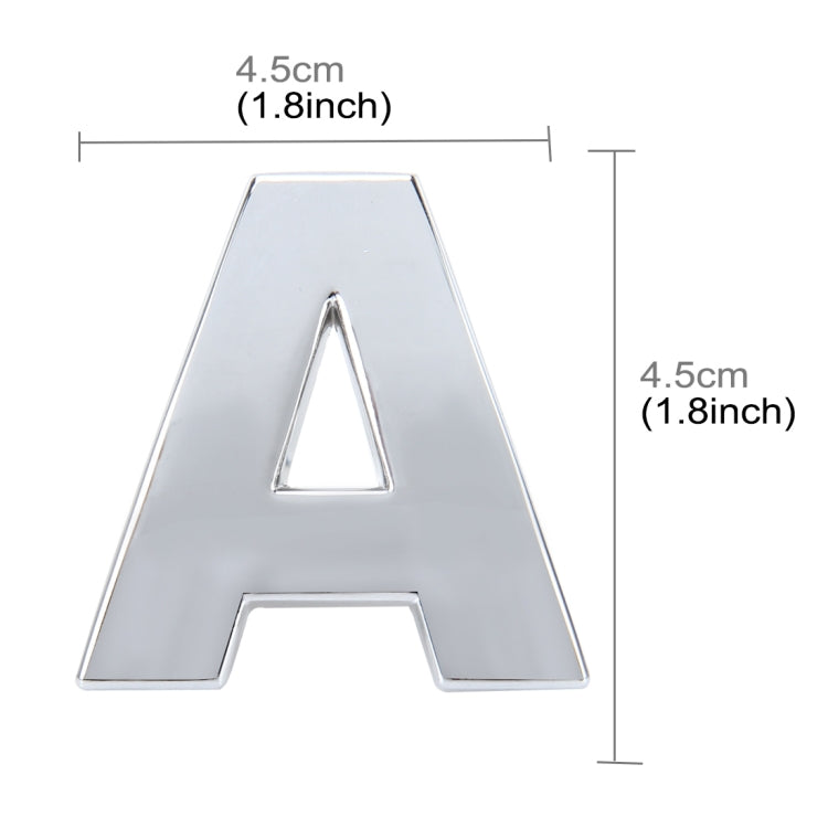 Car Vehicle Badge Emblem 3D English Letter A Self-adhesive Sticker Decal, Size: 4.5*4.5*0.5cm by buy2fix