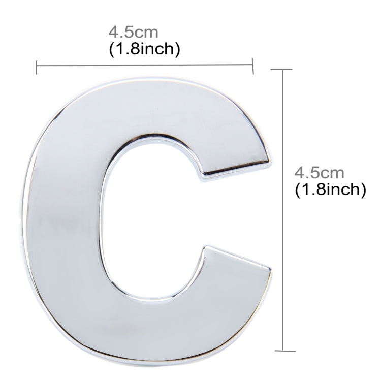 Car Vehicle Badge Emblem 3D English Letter C Self-adhesive Sticker Decal, Size: 4.5*4.5*0.5cm by buy2fix