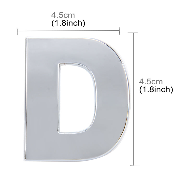 Car Vehicle Badge Emblem 3D English Letter D Self-adhesive Sticker Decal, Size: 4.5*4.5*0.5cm by buy2fix