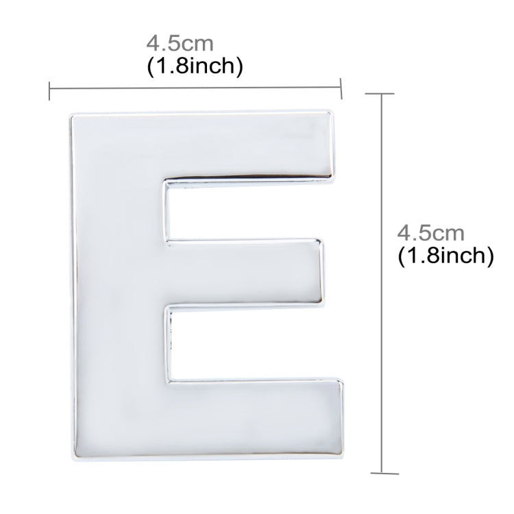 Car Vehicle Badge Emblem 3D English Letter E Self-adhesive Sticker Decal, Size: 4.5*4.5*0.5cm by buy2fix