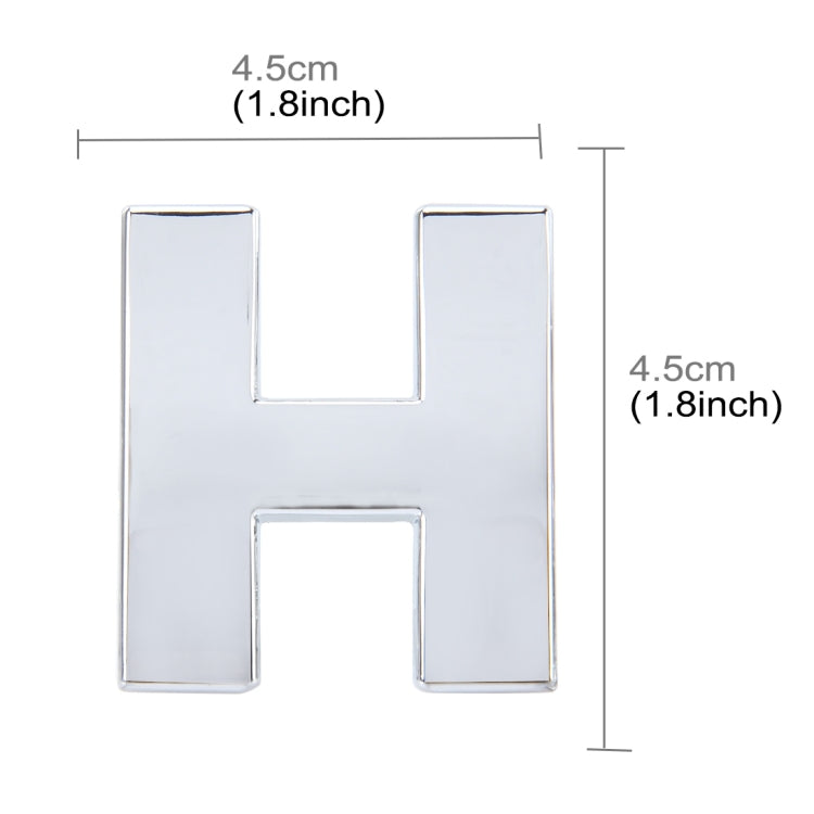 Car Vehicle Badge Emblem 3D English Letter H Self-adhesive Sticker Decal, Size: 4.5*4.5*0.5cm by buy2fix