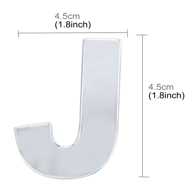 Car Vehicle Badge Emblem 3D English Letter J Self-adhesive Sticker Decal, Size: 4.5*4.5*0.5cm by buy2fix
