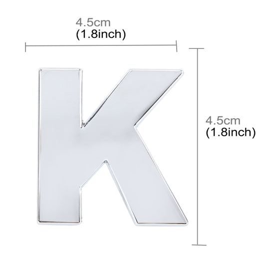 Car Vehicle Badge Emblem 3D English Letter K Self-adhesive Sticker Decal, Size: 4.5*4.5*0.5cm by buy2fix