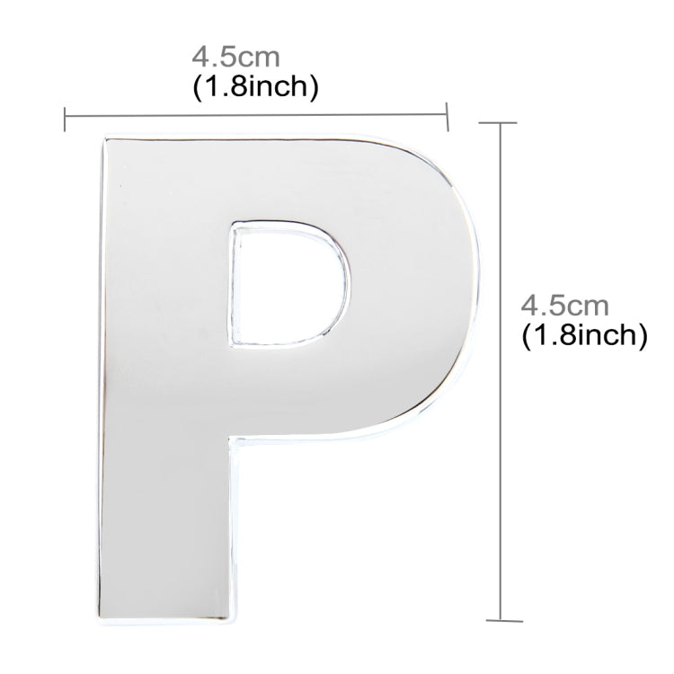 Car Vehicle Badge Emblem 3D English Letter P Self-adhesive Sticker Decal, Size: 4.5*4.5*0.5cm by buy2fix