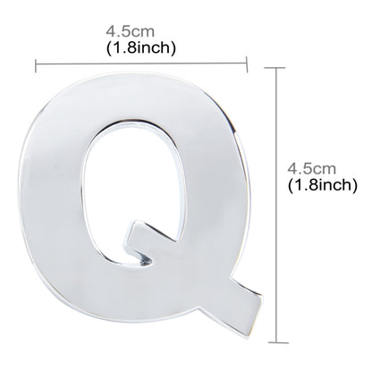 Car Vehicle Badge Emblem 3D English Letter Q Self-adhesive Sticker Decal, Size: 4.5*4.5*0.5cm by buy2fix