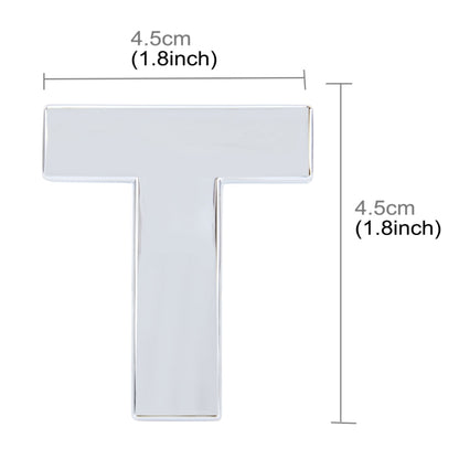 Car Vehicle Badge Emblem 3D English Letter T Self-adhesive Sticker Decal, Size: 4.5*4.5*0.5cm by buy2fix