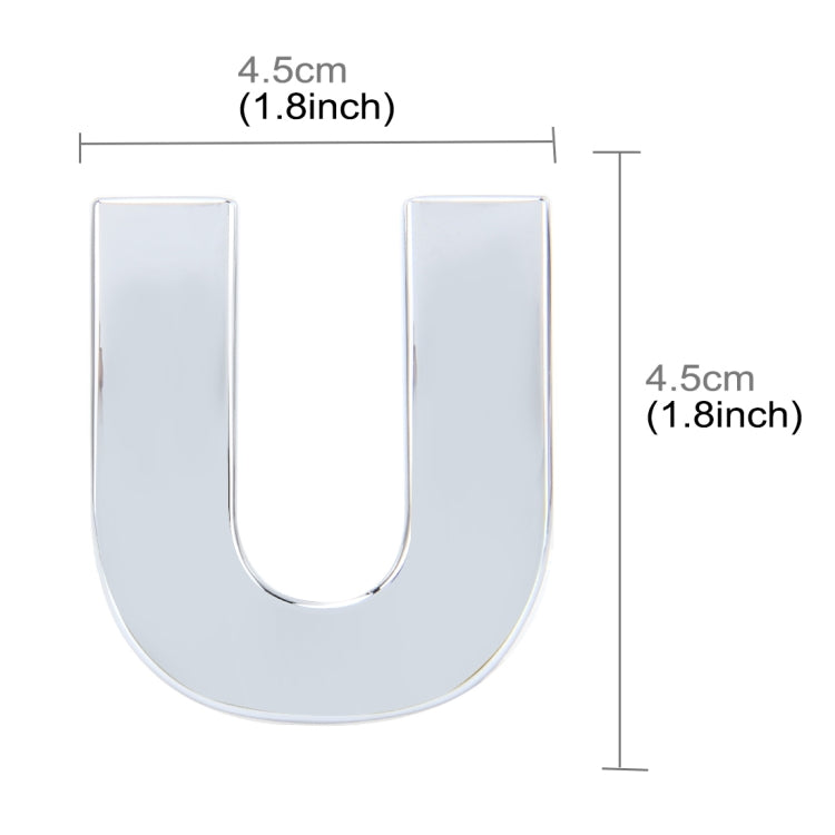 Car Vehicle Badge Emblem 3D English Letter U Self-adhesive Sticker Decal, Size: 4.5*4.5*0.5cm by buy2fix