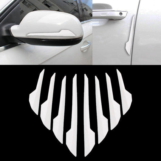 8 PCS Car Vehicle Door Side Guard Anti Crash Strip Exterior Avoid Bumps Collsion Impact Protector Sticker(White)