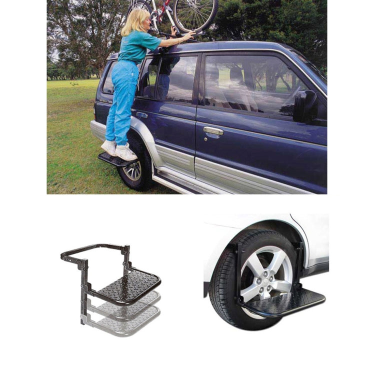 Portable Folding Car Stairs Tyre Mount Steps Ladder for Pickup Trucks, Truck, SUV - Foot Pedal by buy2fix | Online Shopping UK | buy2fix