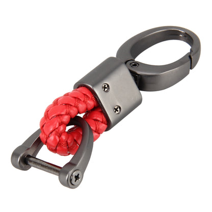 Weaving Band Metal Car Key Ring Braided Belt Key Chain(Red) by buy2fix