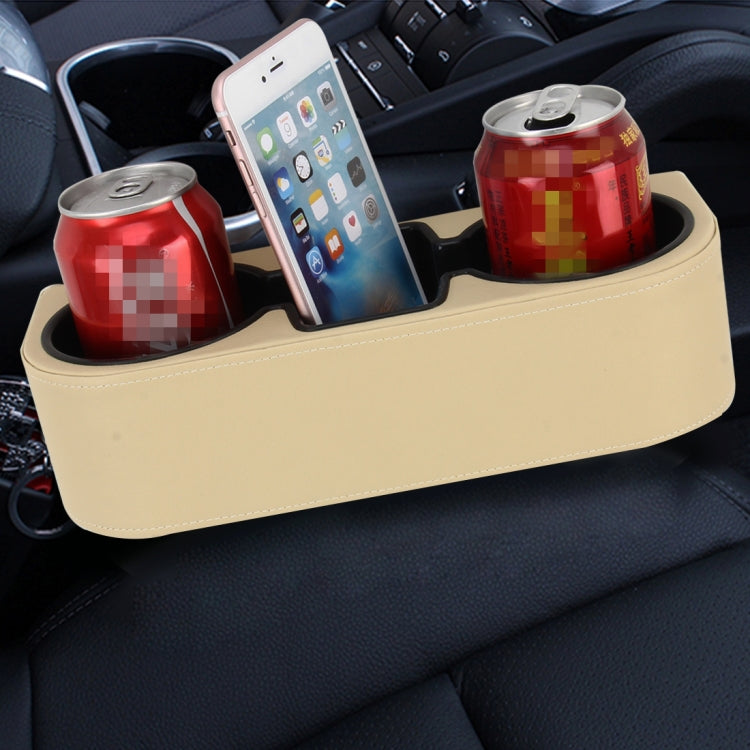 Car Seat Crevice Storage Box Cup Drink Holder Auto Pocket Stowing Tidying for Phone Pad Card Coin Case Car Accessories(Khaki) by buy2fix