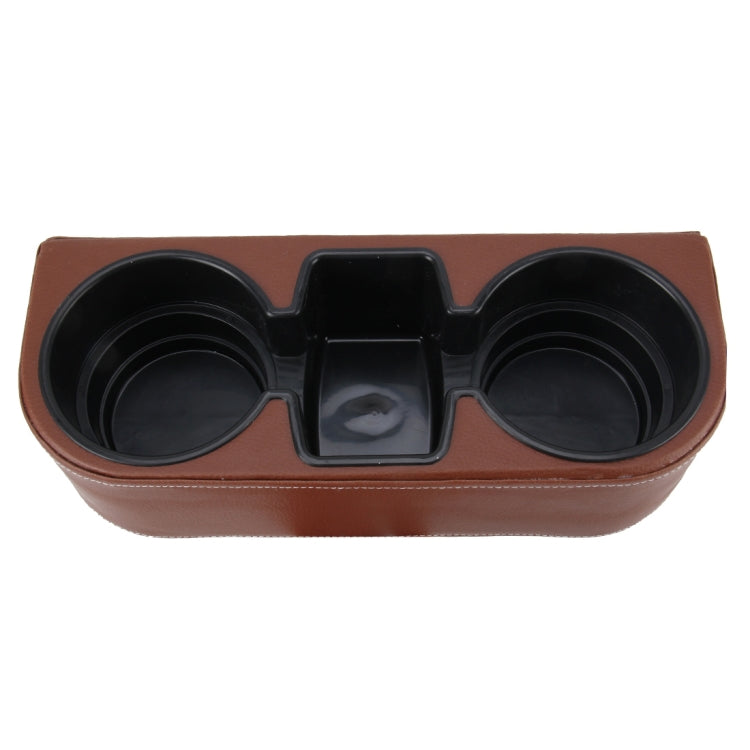 Car Seat Crevice Storage Box Cup Drink Holder Auto Pocket Stowing Tidying for Phone Pad Card Coin Case Car Accessories(Brown) by buy2fix