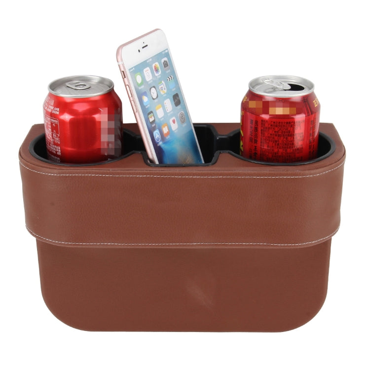 Car Seat Crevice Storage Box Cup Drink Holder Auto Pocket Stowing Tidying for Phone Pad Card Coin Case Car Accessories(Brown) by buy2fix