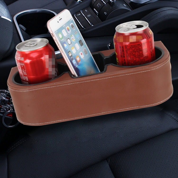 Car Seat Crevice Storage Box Cup Drink Holder Auto Pocket Stowing Tidying for Phone Pad Card Coin Case Car Accessories(Brown) by buy2fix