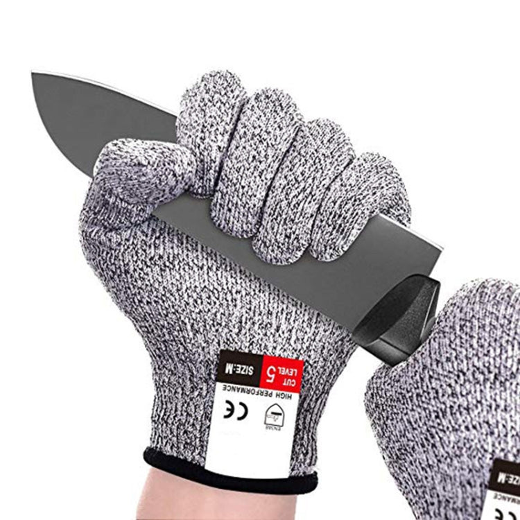 A Pair Cut-resistant Gardening Gloves HPPE Food-grade 5-Level Anti-cutting Anti-wear Safety Working Gloves, Size: S, Length: 20cm(Black) - Safety Gloves by buy2fix | Online Shopping UK | buy2fix