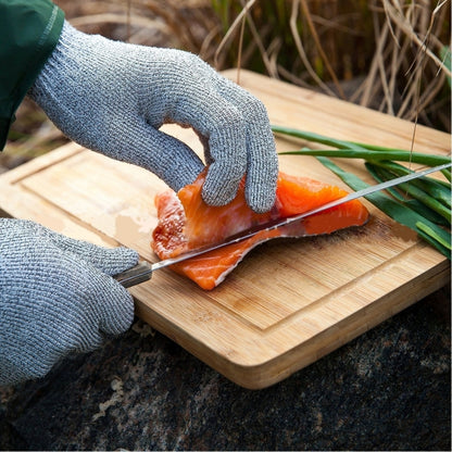 A Pair Cut-resistant Gardening Gloves HPPE Food-grade 5-Level Anti-cutting Anti-wear Safety Working Gloves, Size: M, Length: 22cm(Black) - Safety Gloves by buy2fix | Online Shopping UK | buy2fix