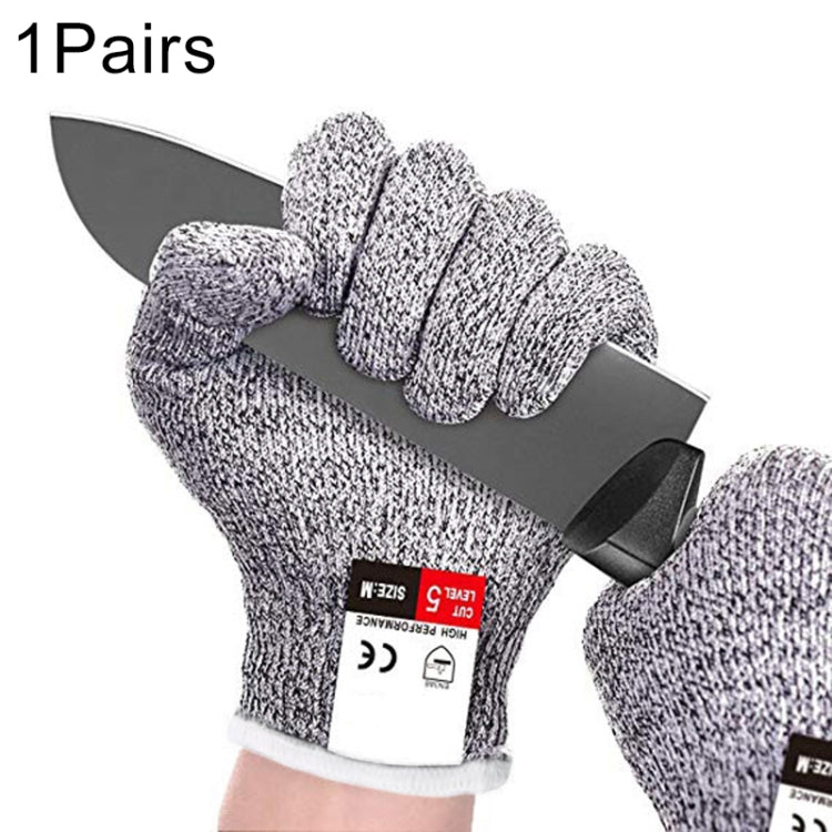 A Pair Cut-resistant Gardening Gloves HPPE Food-grade 5-Level Anti-cutting Anti-wear Safety Working Gloves, Size: XL, Length: 26cm(White) by buy2fix