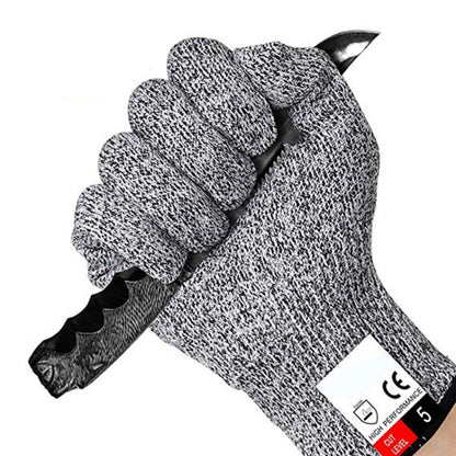 A Pair Cut-resistant Gardening Gloves HPPE Food-grade 5-Level Anti-cutting Anti-wear Safety Working Gloves, Size: XL, Length: 26cm(Black) by buy2fix