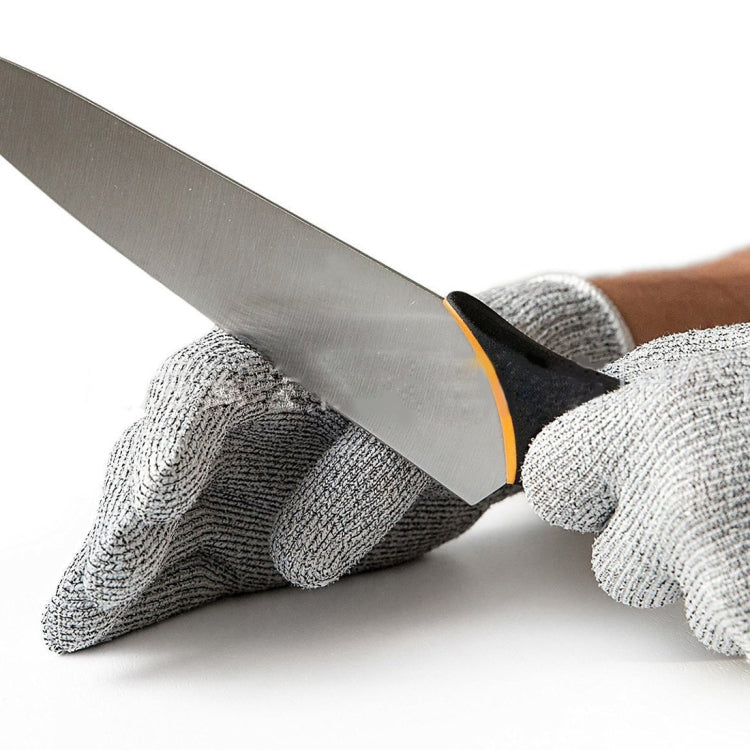 A Pair Cut-resistant Gardening Gloves HPPE Food-grade 5-Level Anti-cutting Anti-wear Safety Working Gloves, Size: XL, Length: 26cm(White) by buy2fix