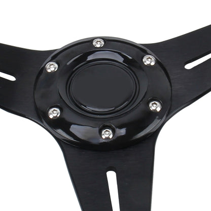 35cm PU Racing Sport Hand Wheel Car Modified Steering Wheel(Black) - Steering Wheel Accessories by buy2fix | Online Shopping UK | buy2fix