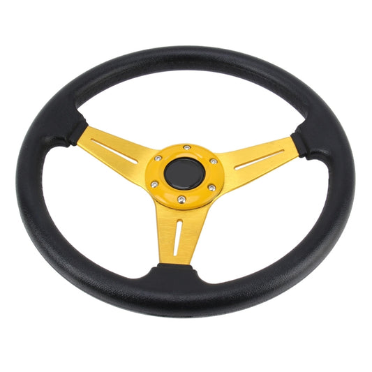 35cm PU Racing Sport Hand Wheel Car Modified Steering Wheel(Gold) - Steering Wheel Accessories by buy2fix | Online Shopping UK | buy2fix
