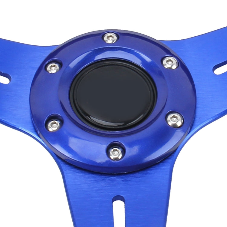 35cm PU Racing Sport Hand Wheel Car Modified Steering Wheel(Blue) - Steering Wheel Accessories by buy2fix | Online Shopping UK | buy2fix