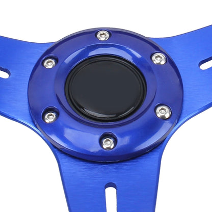 35cm PU Racing Sport Hand Wheel Car Modified Steering Wheel(Blue) - Steering Wheel Accessories by buy2fix | Online Shopping UK | buy2fix