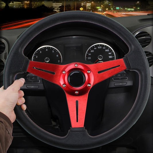 35cm PU Racing Sport Hand Wheel Car Modified Steering Wheel(Red) - Steering Wheel Accessories by buy2fix | Online Shopping UK | buy2fix