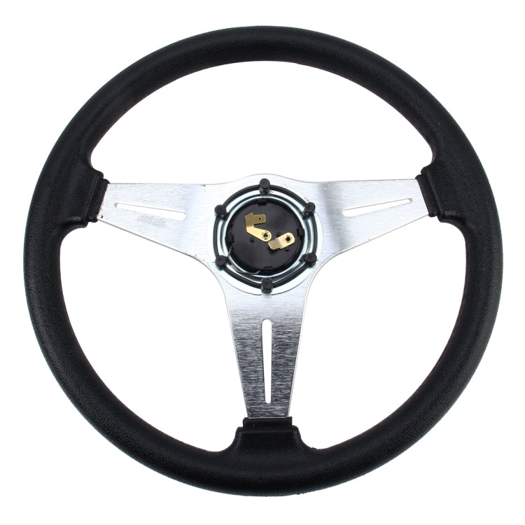 35cm PU Racing Sport Hand Wheel Car Modified Steering Wheel(Silver) - Steering Wheel Accessories by buy2fix | Online Shopping UK | buy2fix