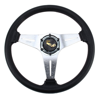 35cm PU Racing Sport Hand Wheel Car Modified Steering Wheel(Silver) - Steering Wheel Accessories by buy2fix | Online Shopping UK | buy2fix