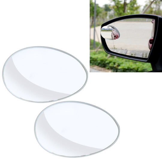 3R-055 2 PCS Voiture Camion Ovale Angle Mort Vue Arrière Grand Angle Miroir Angle Mort Miroir 360 Degrés Réglable Grand Angle Miroir, Taille: 6.7*4.5 cm