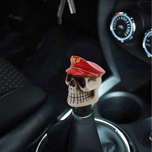 Universal Skull with A Hat Shape Car Gear Shift Knob Modified Car Gear Shift Knob Auto Transmission Shift Lever Knob Resin Gear Knobs by buy2fix