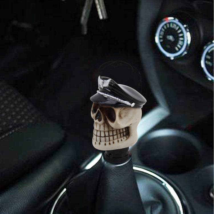 Universal Skull with A Hat Shape Car Gear Shift Knob Modified Car Gear Shift Knob Auto Transmission Shift Lever Knob Resin Gear Knobs by buy2fix