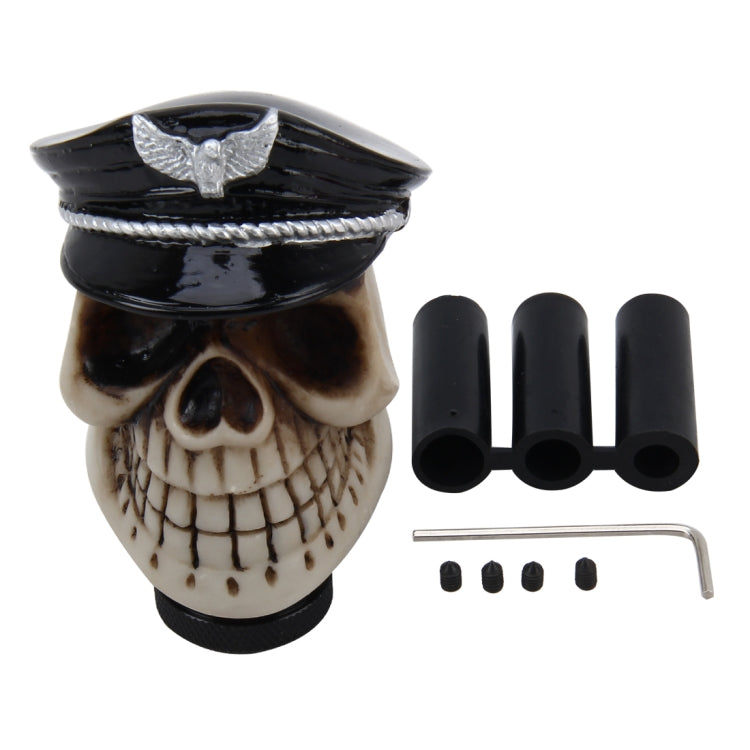Universal Skull with A Hat Shape Car Gear Shift Knob Modified Car Gear Shift Knob Auto Transmission Shift Lever Knob Resin Gear Knobs by buy2fix