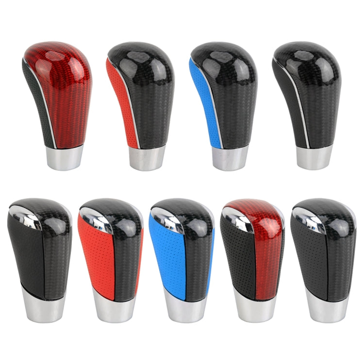 Universal Carbon Fiber Texture Leather Hole Pattern Car Gear Shift Knob Modified Shifter Lever Knob by buy2fix