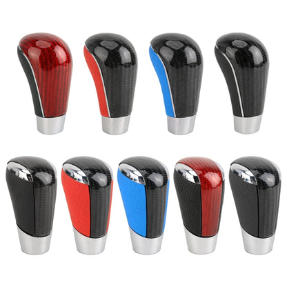 Universal Carbon Fiber Texture Leather Hole Pattern Car Gear Shift Knob Modified Shifter Lever Knob by buy2fix