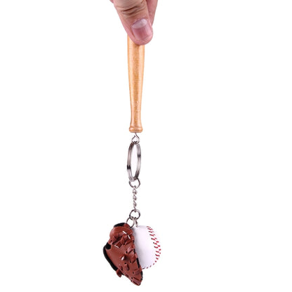 Sporty Baseball & Bat & Gloves Keychain by buy2fix