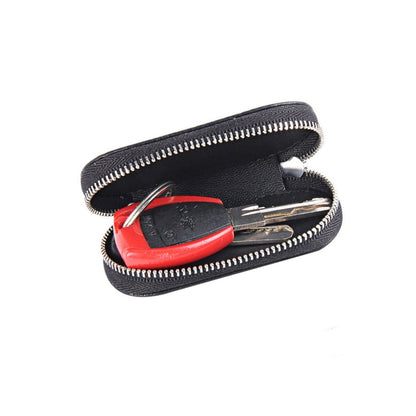 Universal Pure Cow Leather Waist Hanging Zipper Wallets Key Holder Bag (No Include Key) by buy2fix