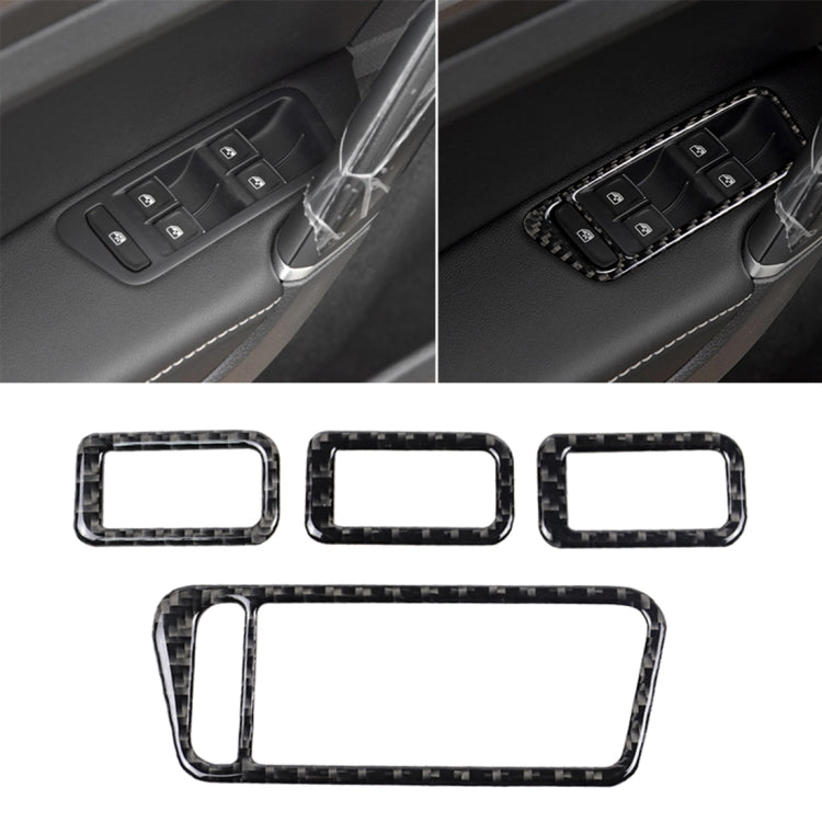 Car Carbon Fiber Window Lift Panel Decorative Sticker for Volkswagen Golf 7 2013-2017, Left Drive by buy2fix