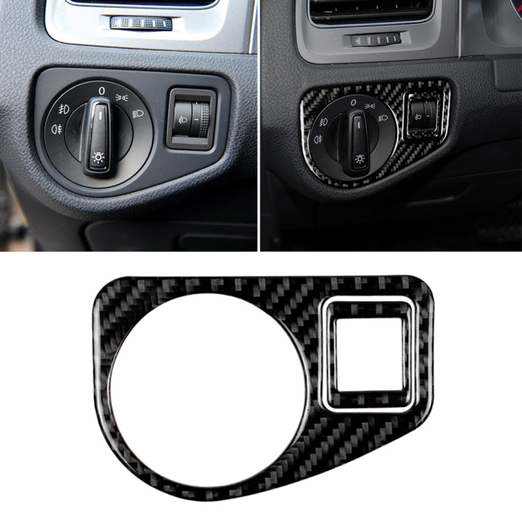 Car Carbon Fiber Headlight Switch Panel Decorative Sticker for Volkswagen Golf 7 2013-2017, Left Drive by buy2fix