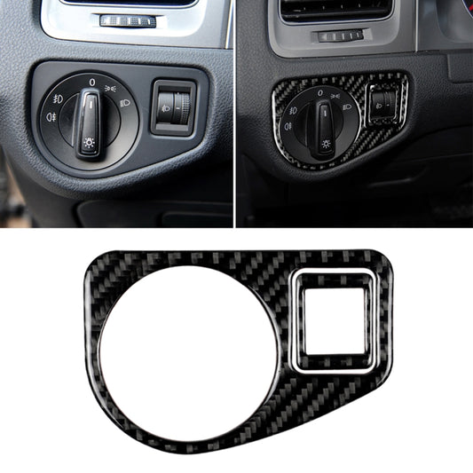 Car Carbon Fiber Headlight Switch Panel Decorative Sticker for Volkswagen Golf 7 2013-2017, Left Drive by buy2fix