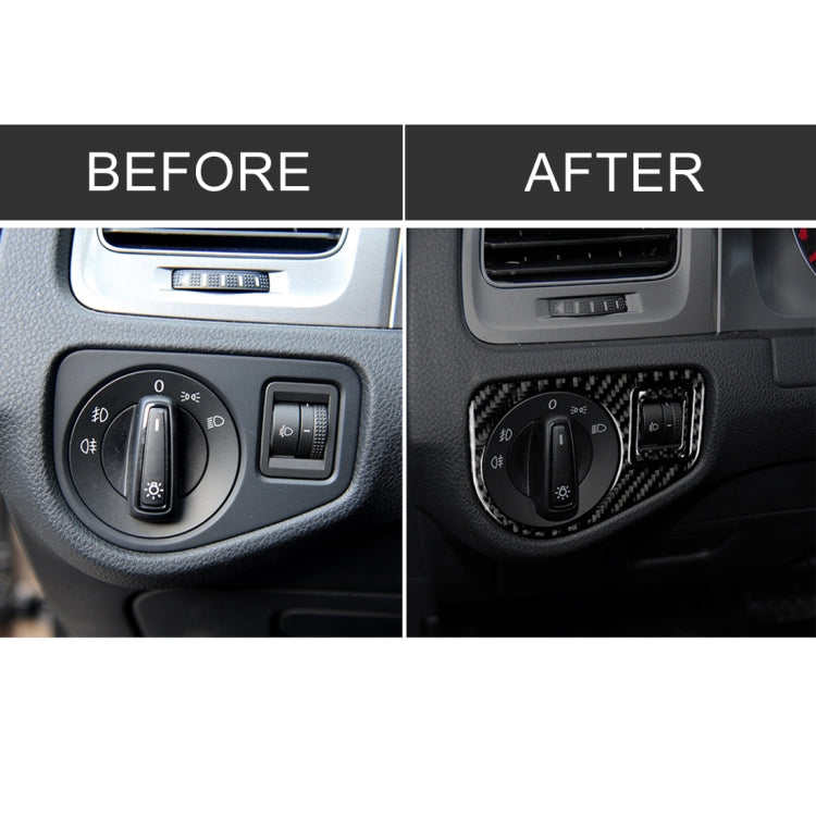 Car Carbon Fiber Headlight Switch Panel Decorative Sticker for Volkswagen Golf 7 2013-2017, Left Drive by buy2fix
