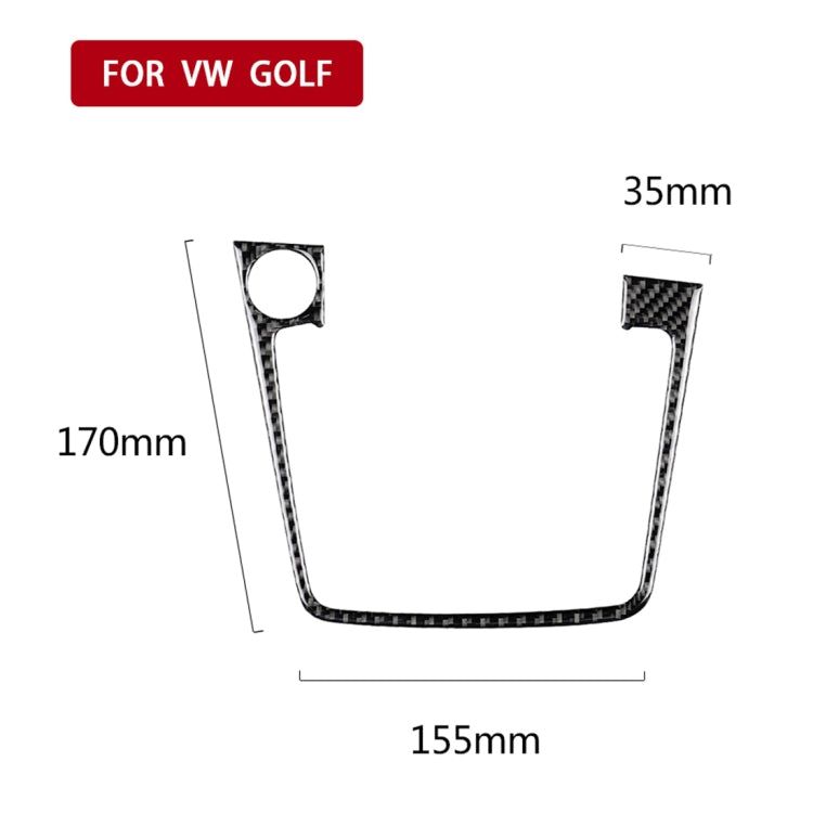 Car Carbon Fiber Gear Position Panel Frame Decorative Sticker for Volkswagen Golf 7 2013-2017, with Hole and Start and Stop, Left Drive by buy2fix