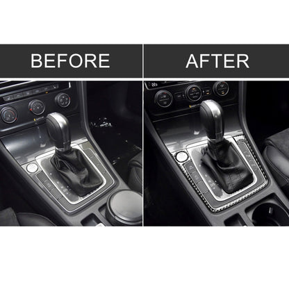 Car Carbon Fiber Gear Position Panel Frame Decorative Sticker for Volkswagen Golf 7 2013-2017, with Hole and Start and Stop, Left Drive by buy2fix