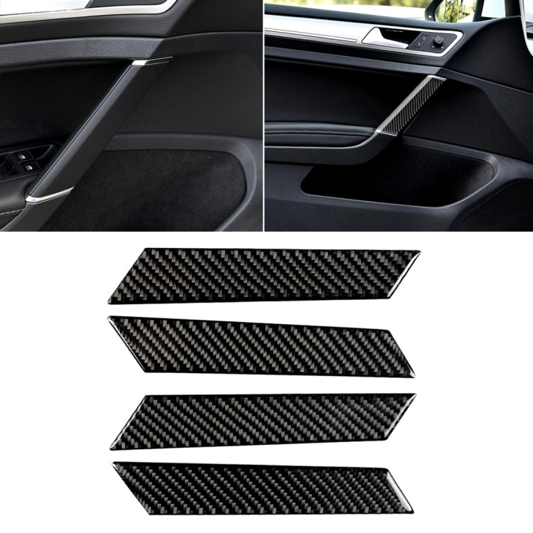Car Carbon Fiber Door Handle Decorative Sticker for Volkswagen Golf 7 2013-2017 by buy2fix